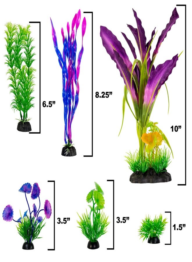 UNEAK Aquarium Plastic Plant Fish Tank XXL Decorations Medium/Large Resin Artificial Plants Flower Ornament Beta Goldfish Decoration Ornaments Freshwater & Saltwater Décor (Mix) - Image 4